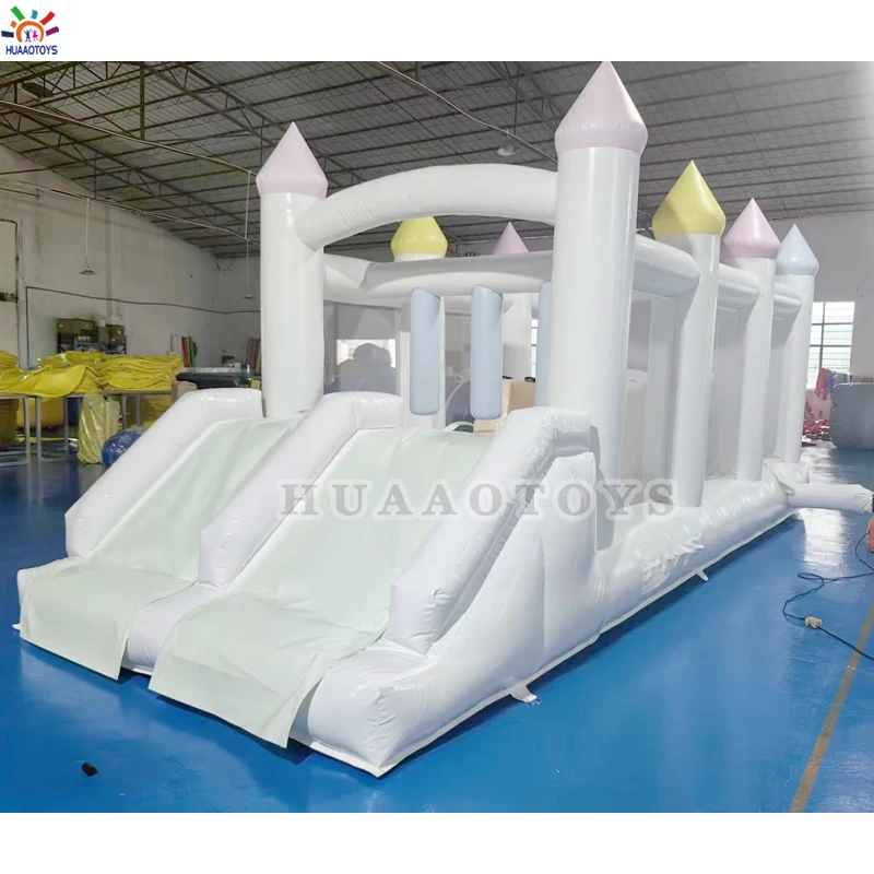 

Commercial Playground Kids Amusement Park White Inflatable Obstacle Course for Sale