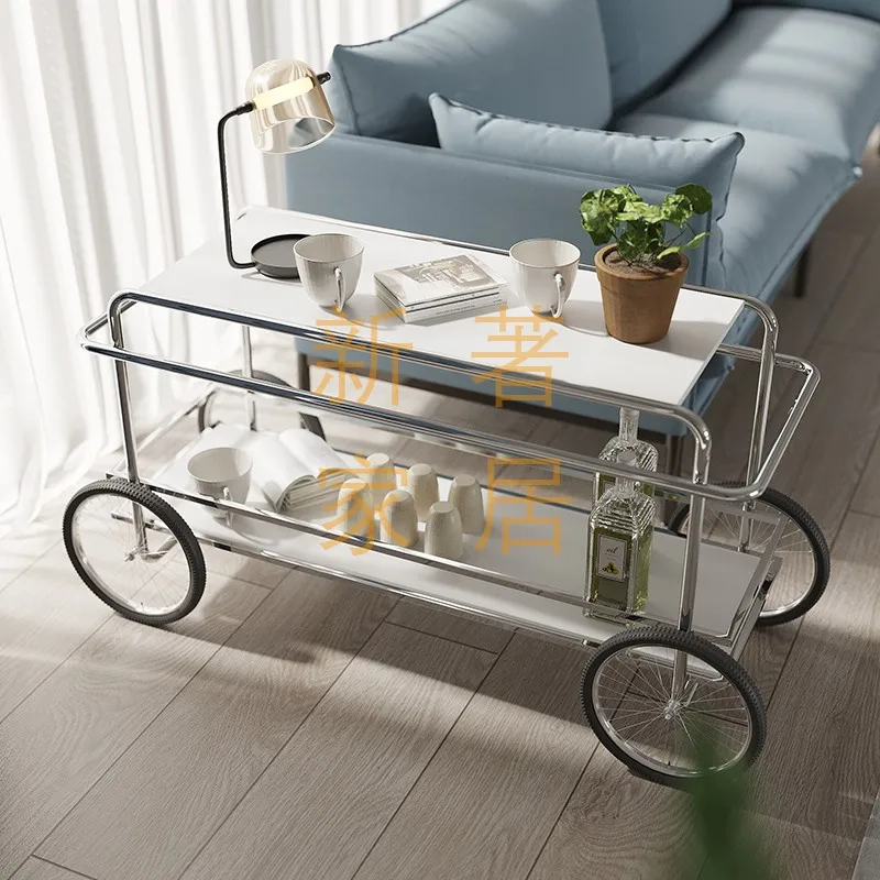 Movable dining cart wheels, carts with drawers, antique side tables, restaurant seasoning table