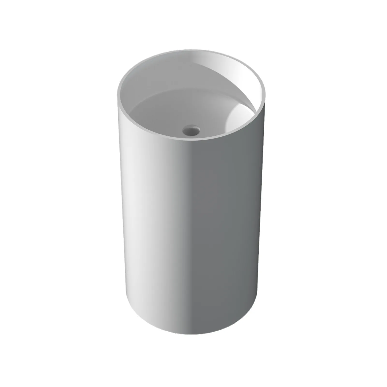 

cylindrical integrated artificial stone wash basin column basin