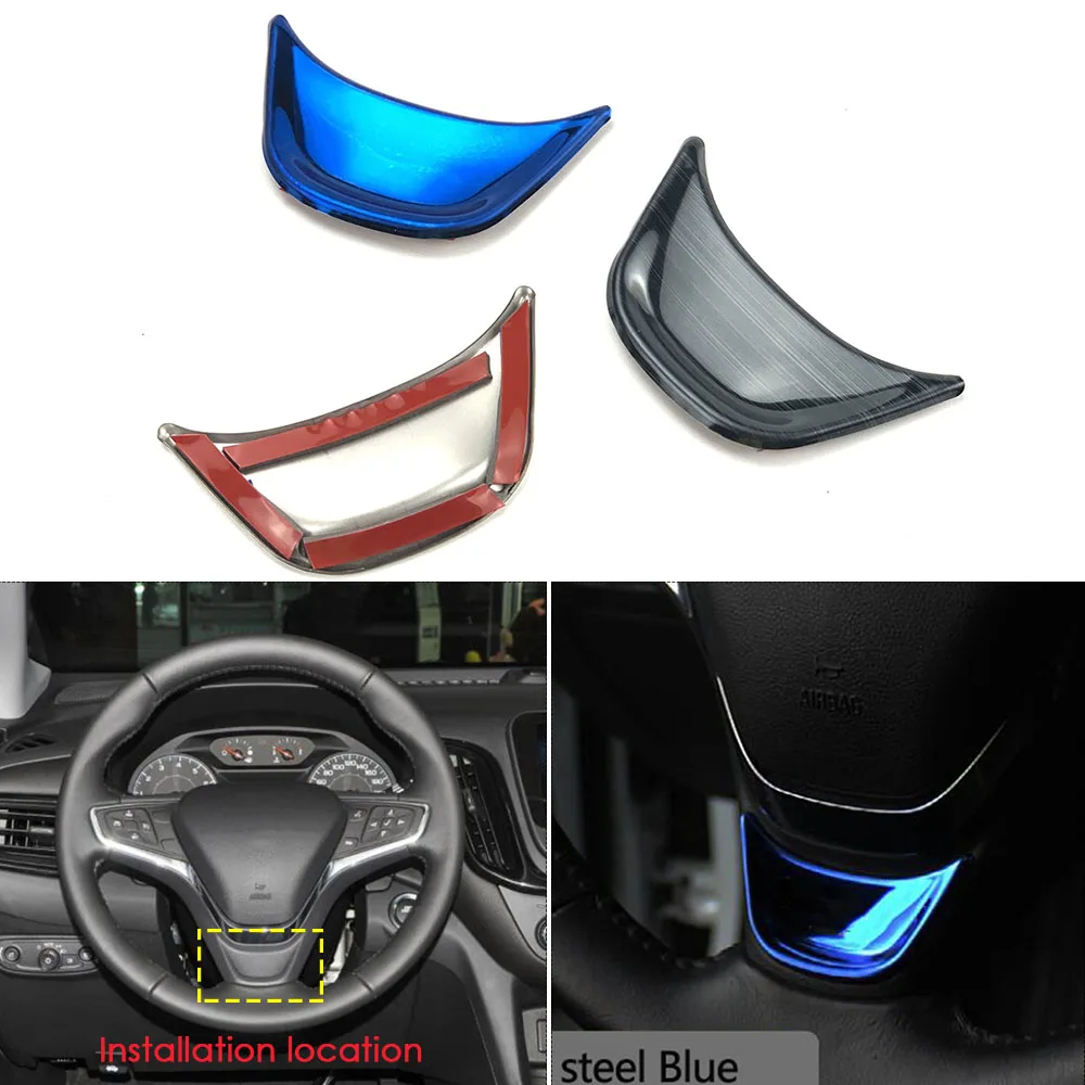 Car Accessories Stainless Steel Steering Wheel Cover Sticker Fit For Chevrolet Equinox Malibu 2017-22 Opel Ampera Buick Velite 5