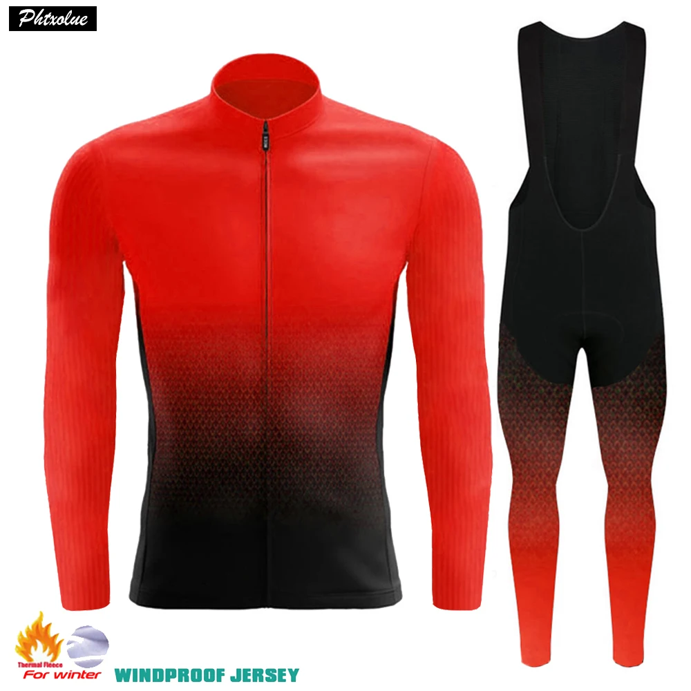 2024 Winter Thermal Fleece Cycling Jerseys Set Bicycle Clothing MTB Bike Clothes Kit Uniform Maillot Ropa Ciclismo Invierno suit