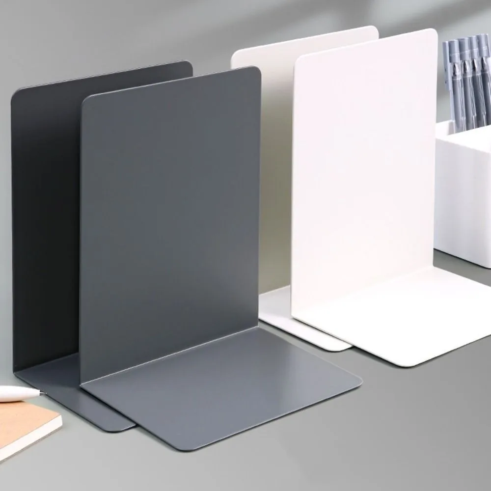 

Desktop Organizer L-shaped Desk Bookends Durable INS Book Stand Display Simple Book Support Rack School Office