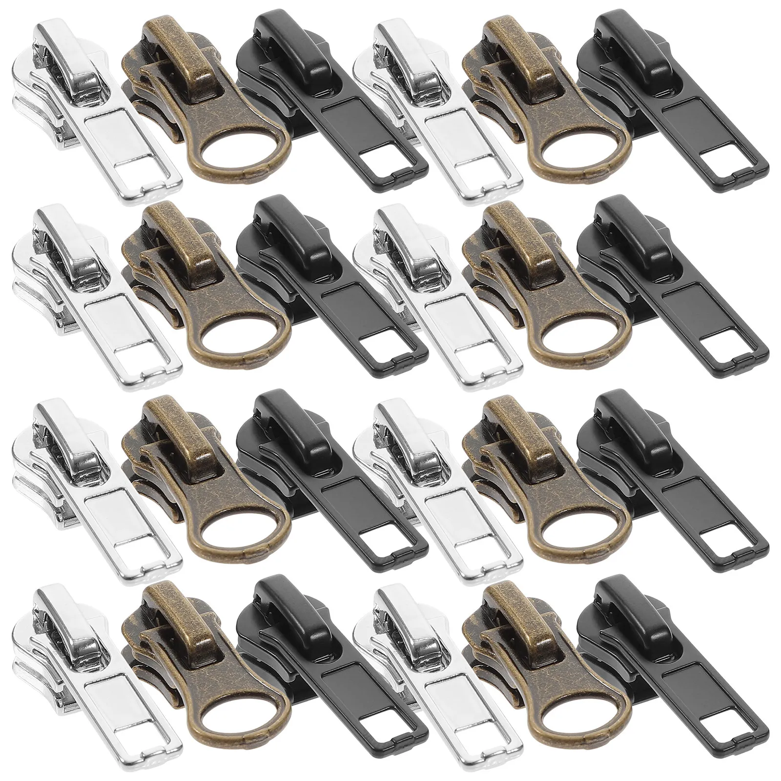 57Pcs Zipper Slider Replacement Set Multi-Use DIY Pulls Repair Kit for Clothing Bags Backpacks Luggage DIY Zipper Pulls