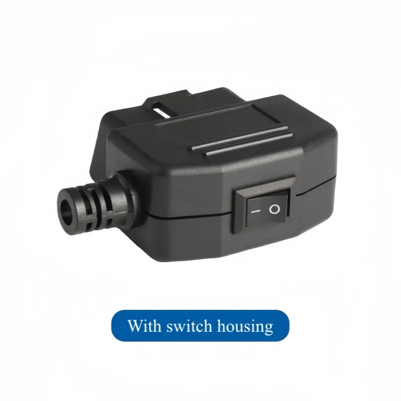 2PCS/LOT 16Pin Car OBD2 Male Connector OBD Plug with Housing+Wire Clip+Switch+Screws OBDII Plug Shell DIY Assembly Parts