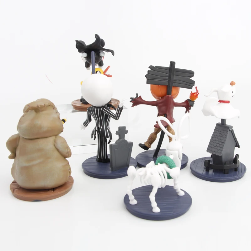 6pcs/set The Nightmare Before Christmas Jack Skellington Model Figure Toys 7-11cm