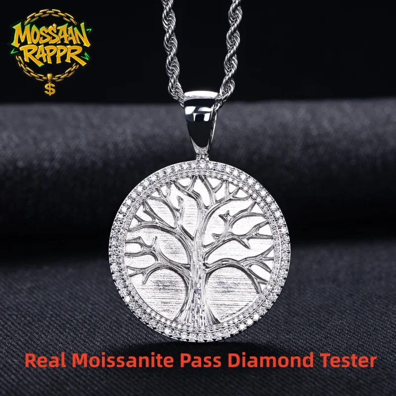 

MossanRappr 1,49 карата Муассанит Iced Out Tree Of Life Подвеска 14 К Позолоченное Ожерелье в стиле хип-хоп Ювелирные изделия для вечеринок Подарки для мужчин и женщин
