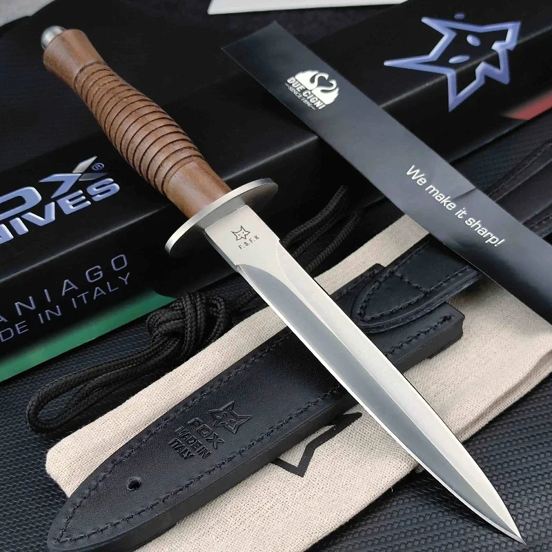 FX593 with Kydex Sheath Outdoor Knife Camping Survival Tactical Hunting Field Rescue Fixed Blade Straight Knife Gift for Men