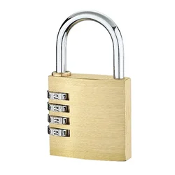 Anti-thief Brass Combination Padlock 4 Digit Luggage Padlock Code Combination Lock Outdoor Travel Combination Lock Copper