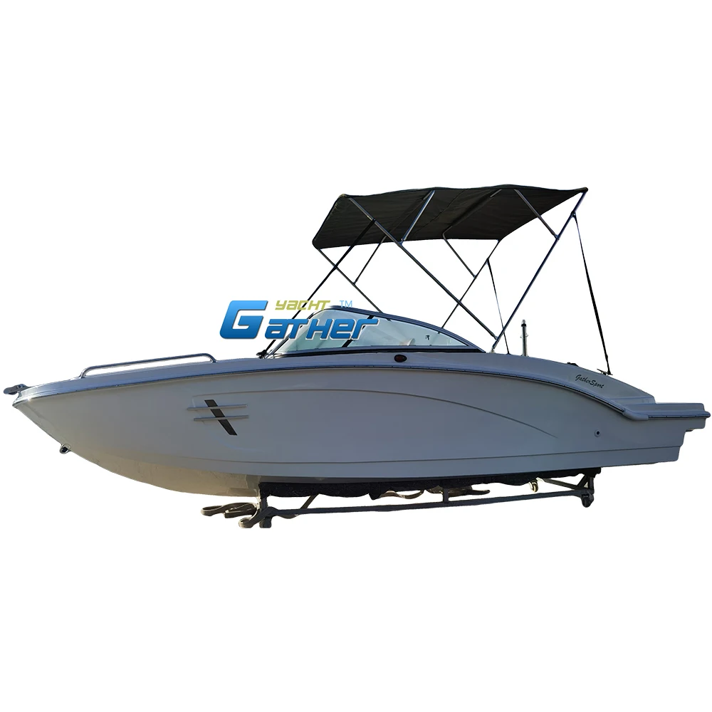 قارب صغير من الألياف الزجاجية بطول 19 قدمًا، قارب محرك، قارب سريع #2