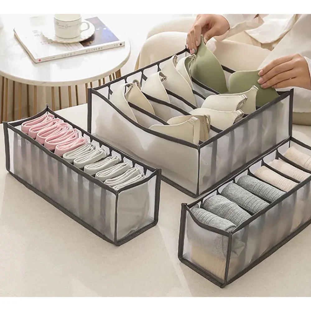 

Foldable wardrobe organizer box Pantyhose underwear bra wardrobe Dormitory storage box Underwear drawer divider