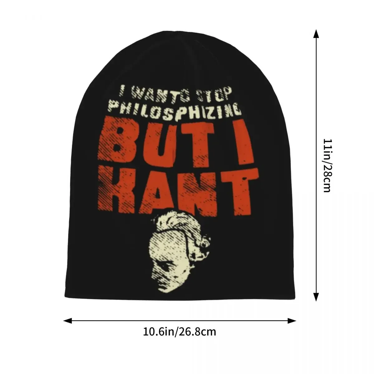 I Want To Stop Philosophizing But I Kant Skullies Beanies Funny Beanies Caps Man Graphic Print Warm Dual-use Bonnet Knitting Hat