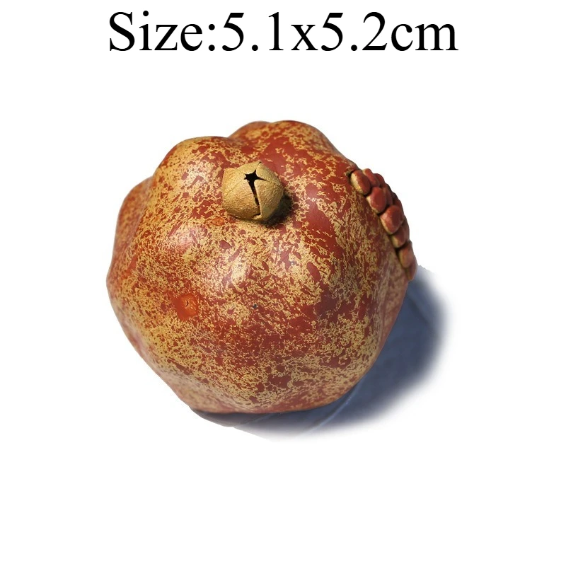 Purple Clay Pomegranate Tea Pet Mini Ornament Handmade Creative Simulation Fruit Sculpture Lucky Meaning Decoration Home Decor