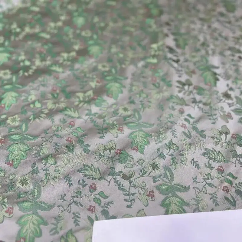 Small Floral Silk Song Dynasty Brocade Fabric New Chinese Style Coat Dress Cheongsam Clothes