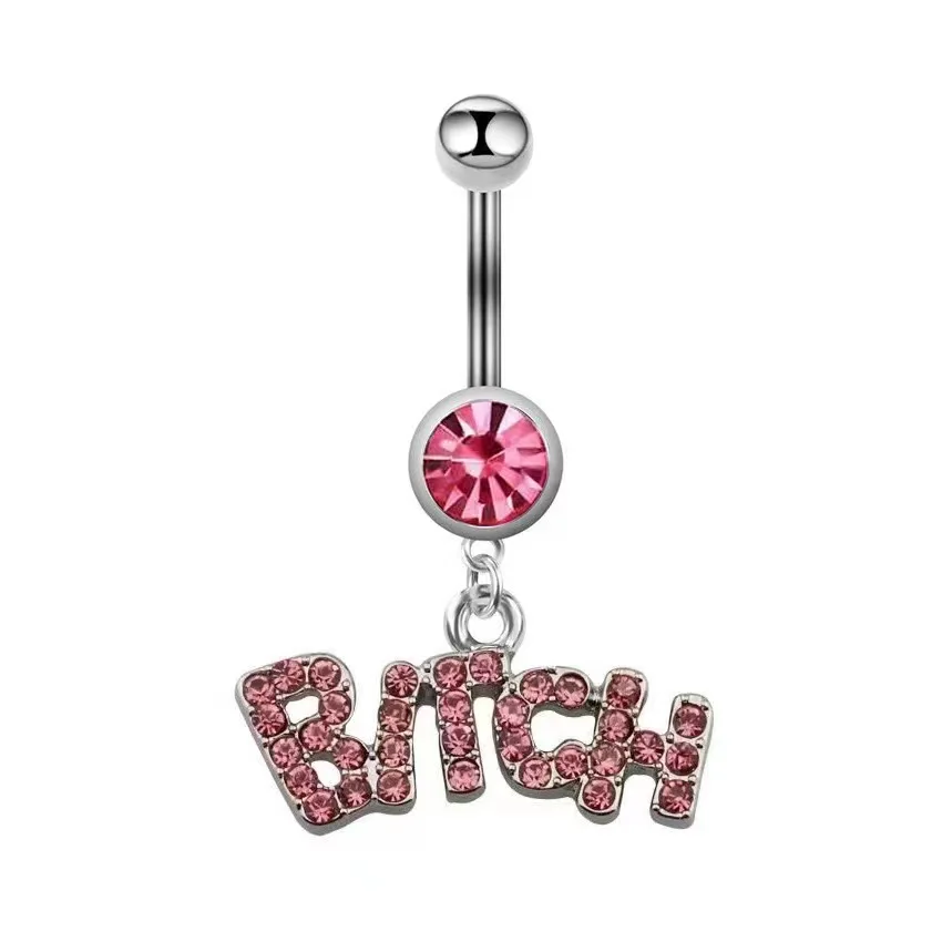 Rosa Herz Zirkon Bauch Piercing Knopf Ringe baumeln Schmetterling Nabel Piercing chirurgischen Stahl Bauch Bar Körper Piercing Schmuck