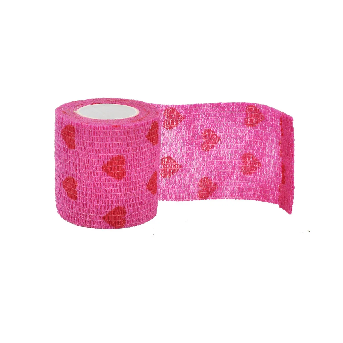 1/6/10 Pcs  Red love heart  Printed Self Adhesive Elastic Bandage 4.8m Sports Wrap Tape for Finger Joint Knee