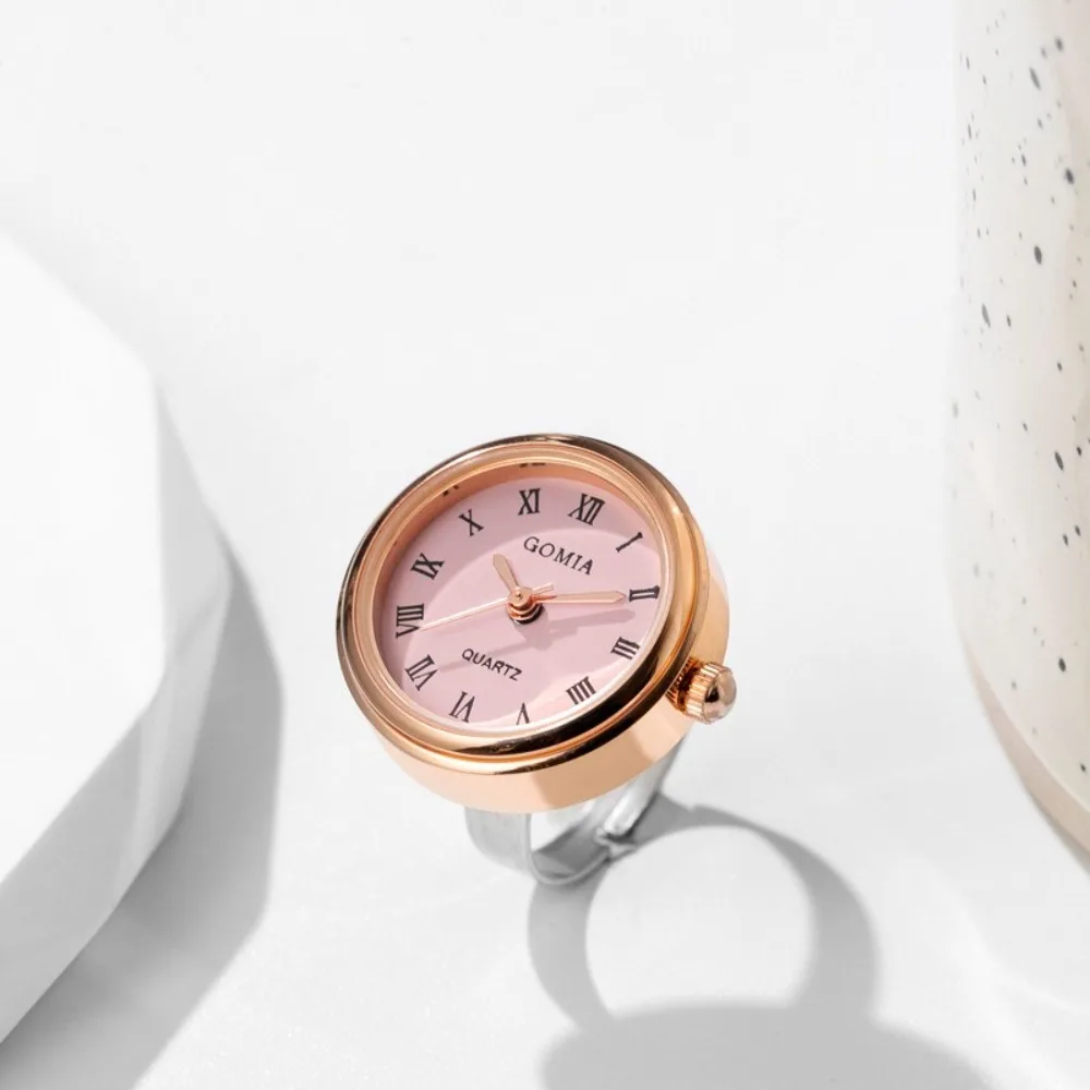 Couple Watches Couple Watch Ring Creative Round Mini Finger Ring Watch Gift Quartz Watches Men