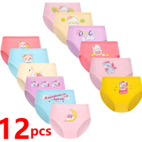 1/4/8/12 Pcs Children Girls Panties Sets Cotton Pretty Cute Cartoon Unicorn Print Child Underwear for Girl Kid Boxer Breathable