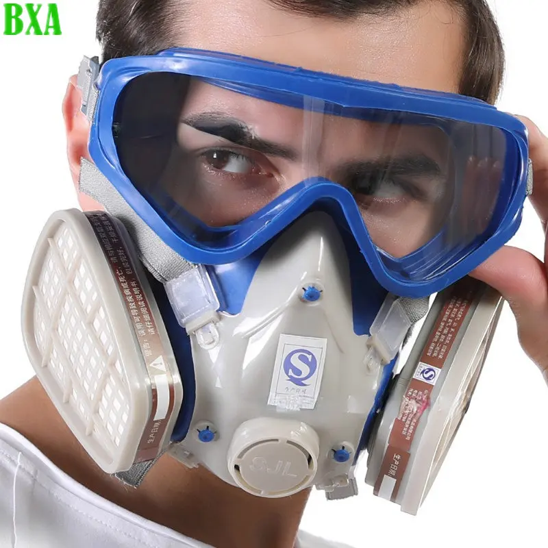 

Protection Respirato Dust Filter Gas Mask Industrial Painting Spraying Facepiece Respirator Safety Glasses To Prevent Splashing