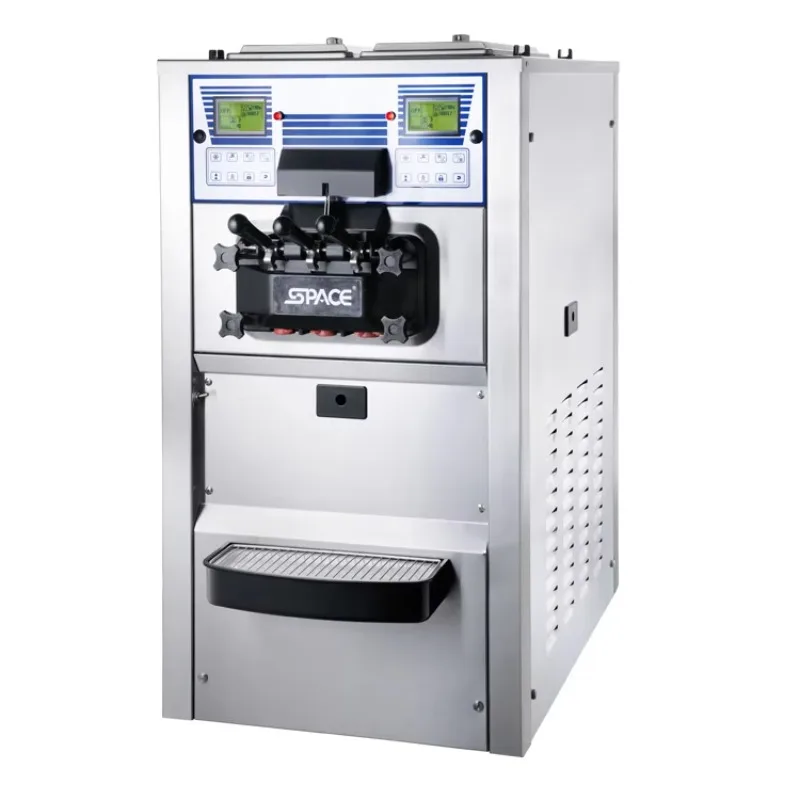 Nieuwe commerciële softijsmachine met 2 hooper-220V