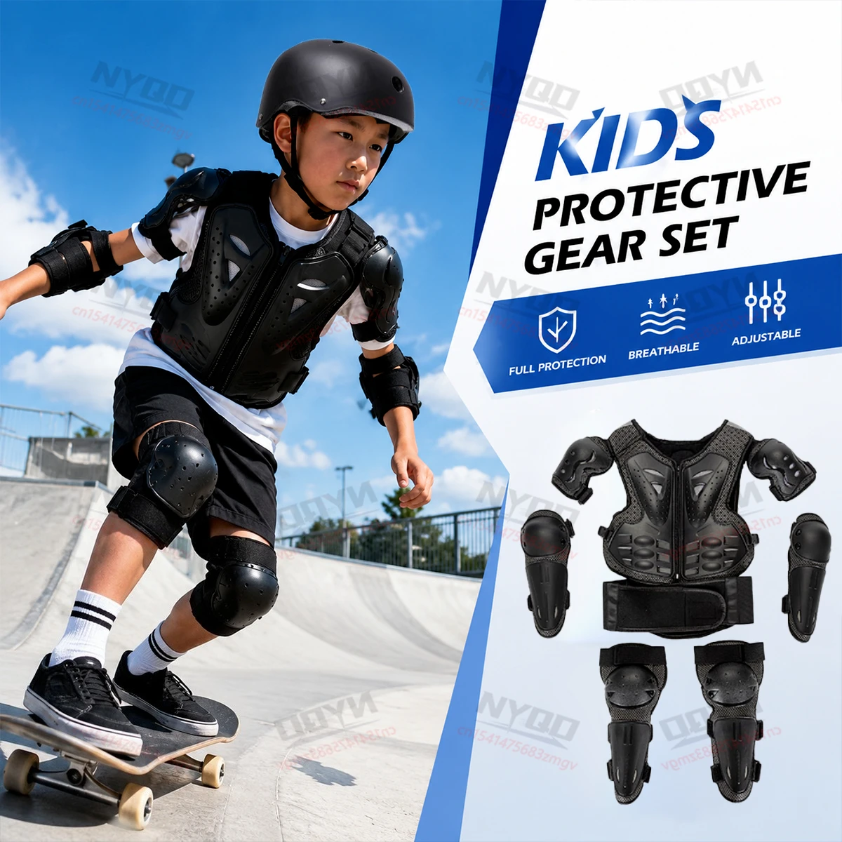 

Universal Child Motorcycle Cycling Downhill Elbow Knee Armor Kids Motocross Full Body Protector Armour Vest Waistcoat