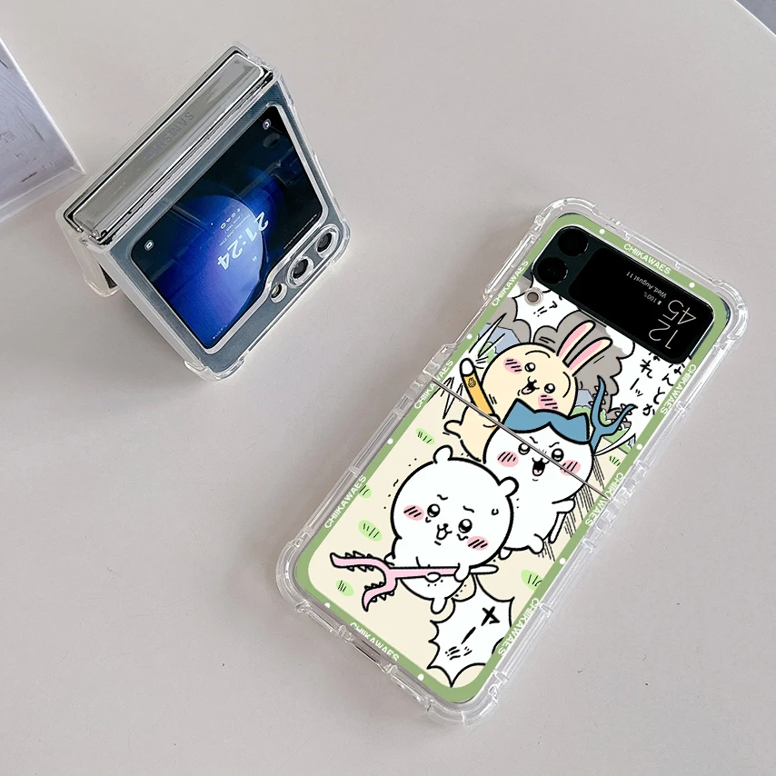 Japan comics Cute Chiikawas New Hot Phone Case dla Samsung Galaxy Z Flip 3 4 Z Flip 5 Z Fold 4 5G PC Soft Anti-fall Back Cover