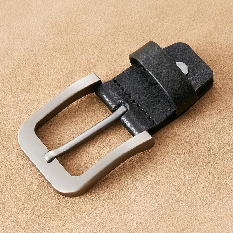 Boucle de ceinture automatique de qualité supérieure, fermoir en métal de 3.8cm, accessoire de ceinture de pantalon robuste pour hommes, tendance 2025 (marron/noir mat)