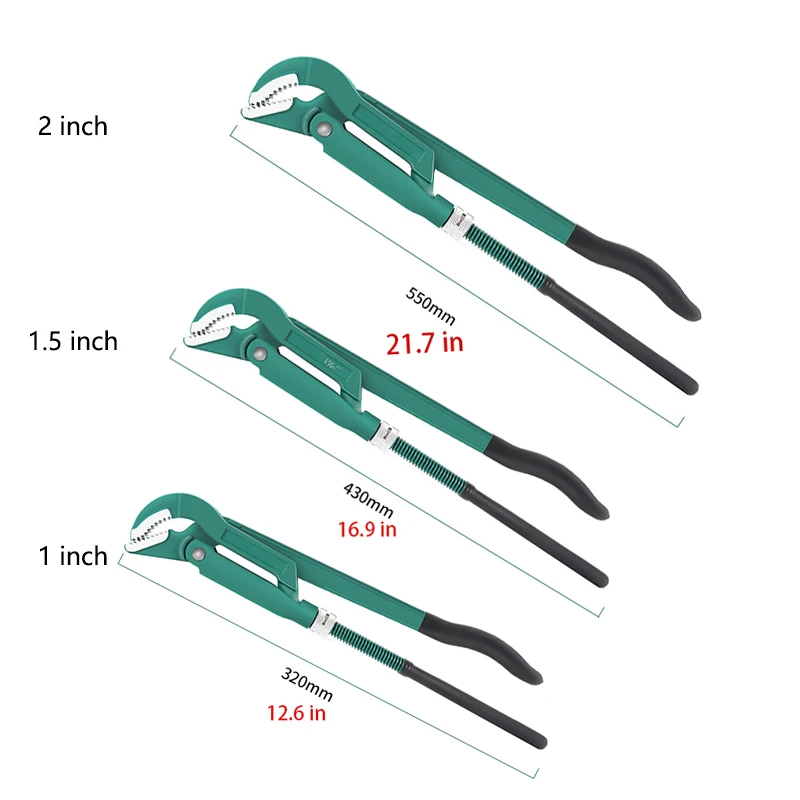 Imagem -06 - Heavy Duty Encanamento Ferramentas Manuais Torque Ajustável do Encanador Wrench com 45 ° Jaws Swedish Pipe Atividade Wrench em 15 em em