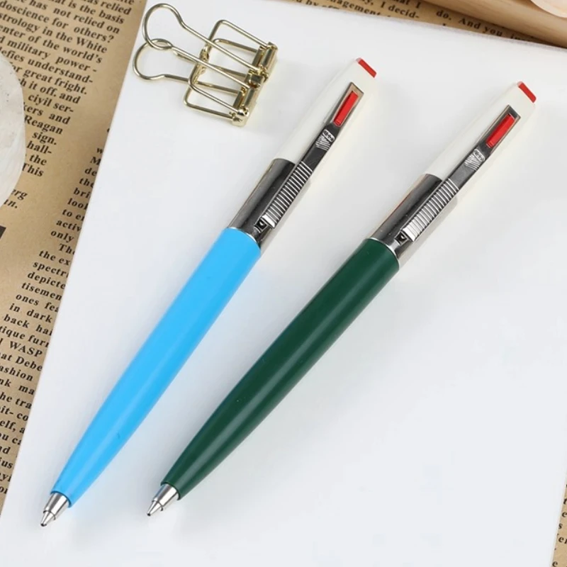 المجرية القرطاسية ICO الرجعية الصدام قلم حبر جاف دفع عمل قلم الكتابة الأسود 0.7 مللي متر هلام أقلام طالب المدرسة الكتابة #4