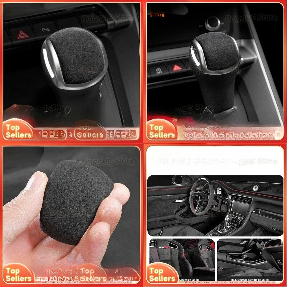 

2026 Suitable for 19 23 Audi Q3 Shift Knob Cover Suede Leather Gear Knob Shell Interior Trim Accessory