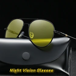 Night Vision Glasses Men Women Vintage Square Sunglasses Yellow Lens Anti-Glare Goggle Night Driving Sun Glasses UV400 Eyewear