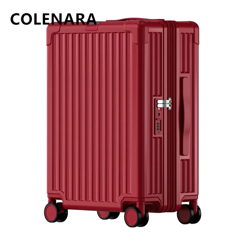 COLENARA ABS+PC Luggage 20"24 Inch Boarding Box Men's Trolley Case Student Password Box USB Charging Women's Rolling Suitcase