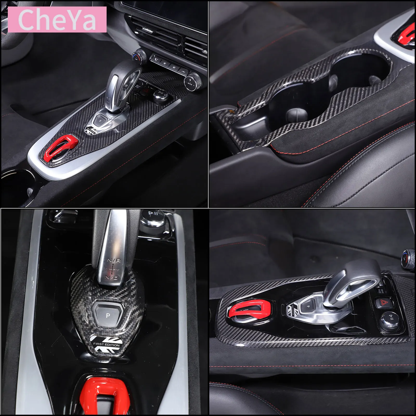 

cheya Real Carbon Fiber Car Central Gearbox Decorative Panel Frame Cover for Lotus EMIRA 2021-2023 Interior Accessories