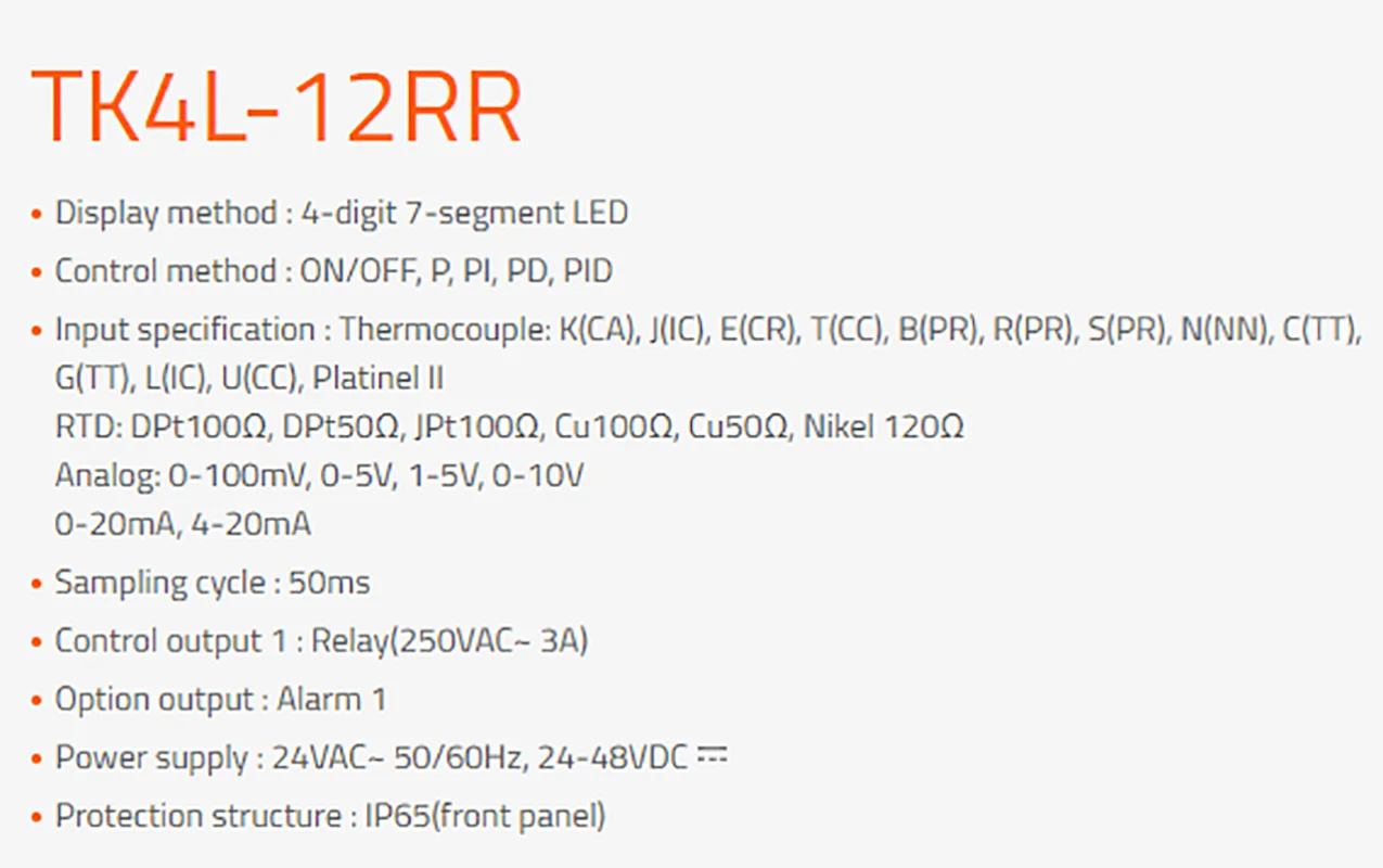 TK4L-12CC TK4L-12CR TK4L-12CN TK4L-12RC TK4L-12RN TK4L-12RR Controllo temperatura AUTONICS