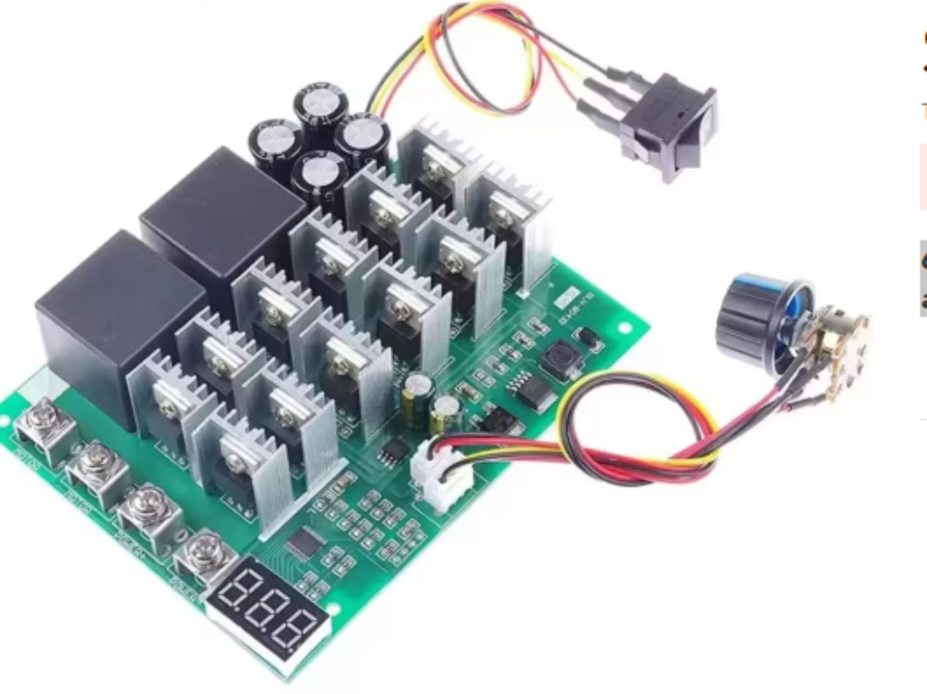 60A 10-55V Digital display PWM speed controller module forward reversal 0~100% adjustable DC motor 12V 24V 36V 48V MAX 100A