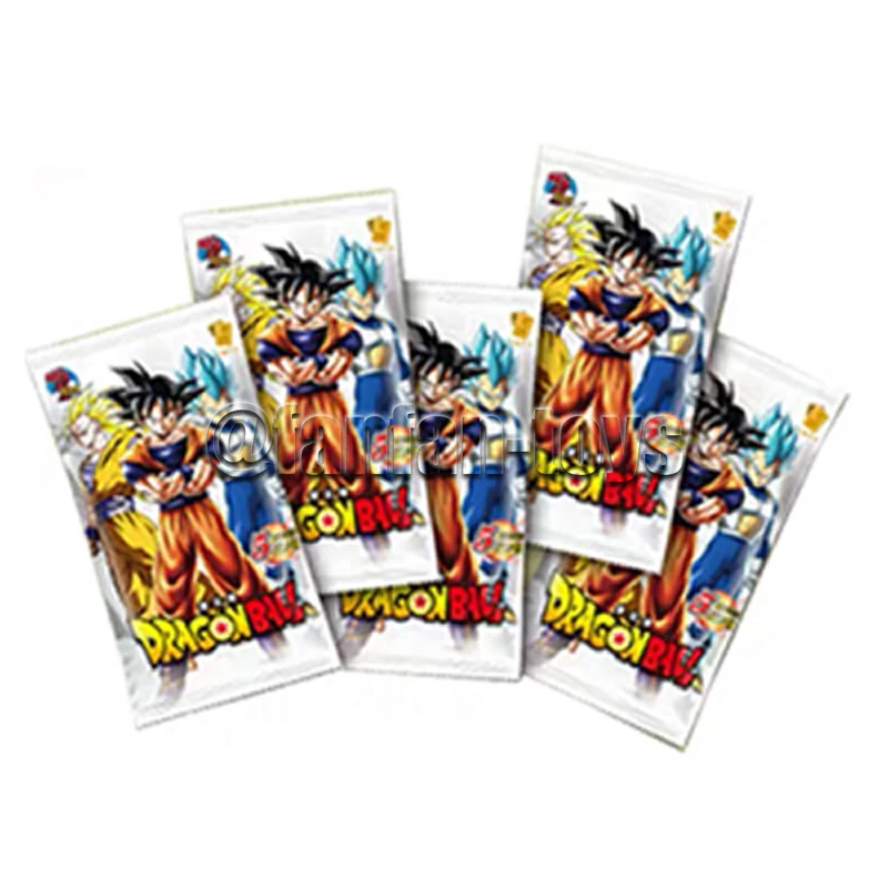 Anime Dragon Ball Trading Coleção Cartões, Son Goku, Saiyajin, Vegeta, TCG, Rare Battle Cards, Brinquedos Presente Crianças, 5 pcs, 25 pcs, 100 pcs