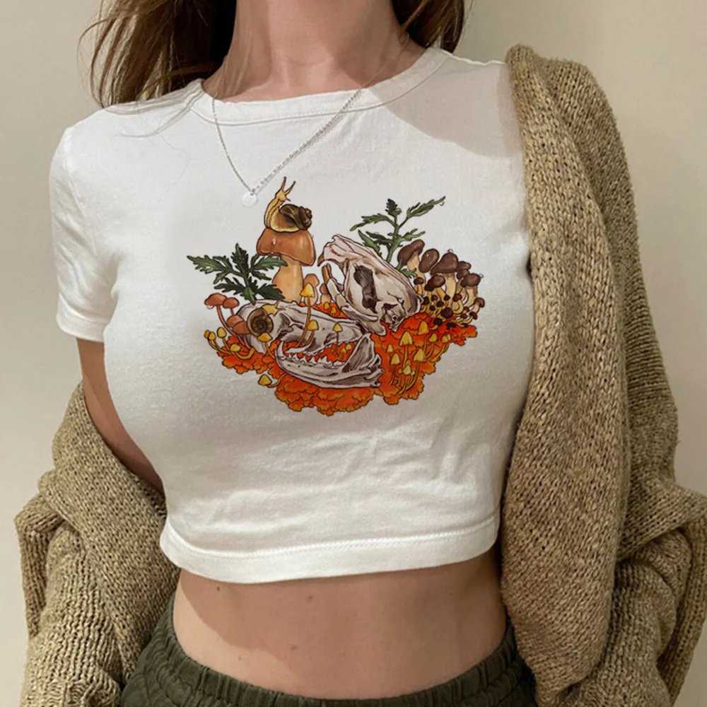 Snail korean fashion fairy grunge  goth crop top girl Kawaii vintage hippie trashy t-shirts