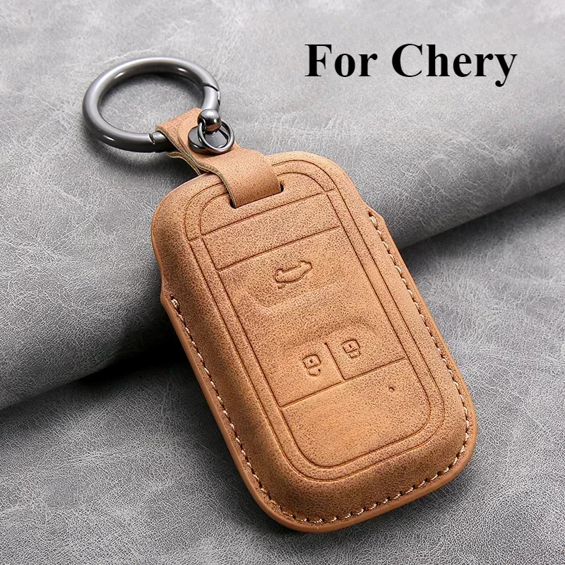 

Car Key Case Cover For Chery Tiggo 4 7 Arrizo 5X 3 Tiggo 8 Plus Fulwin T9 Leather Car Key Shell Accessories