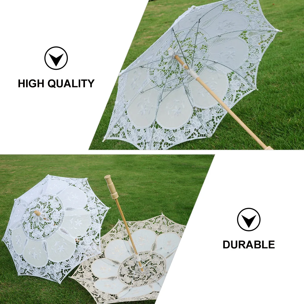 

Umbrella Wedding Photography Pastoral Umbrella Prop Handmade Foldable Wooden Handle Decorative Bridal Accessory Rain