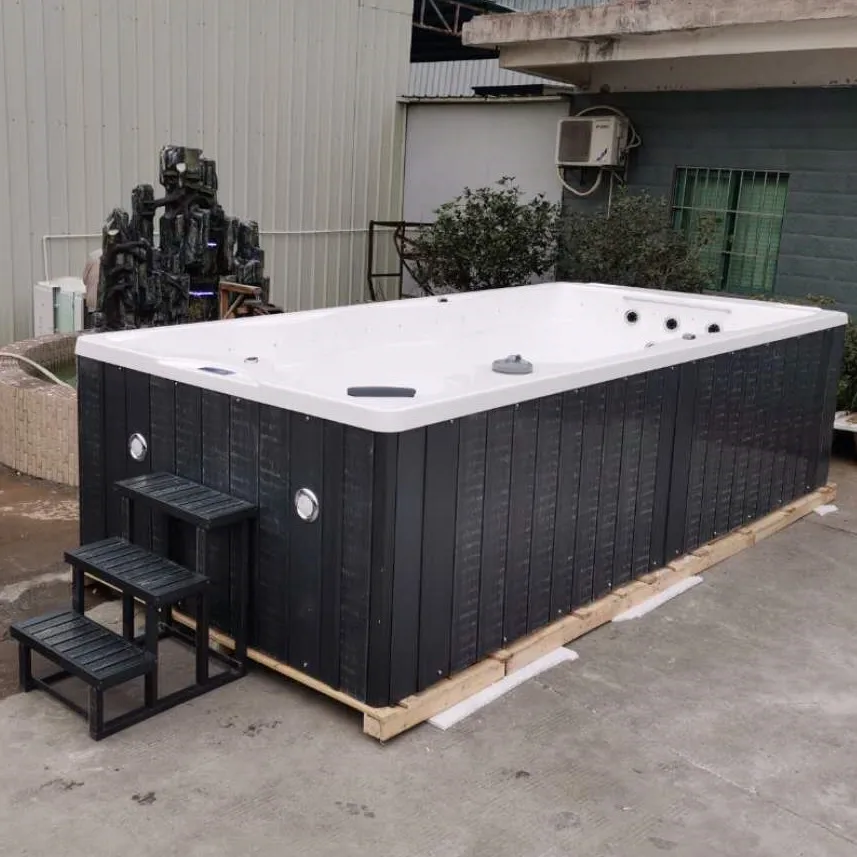 Luxurious Big Size Air Jets Outdoor Massage Whirlpool Spa Hot Tub With Steps TV