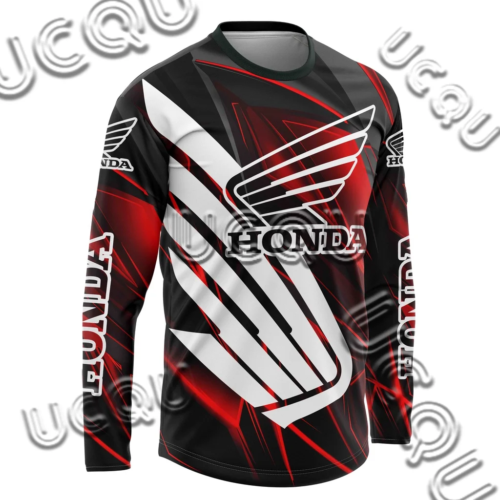

New Off-Road Motorcycle Riding Men's T-Shirt Fast Drying Breathable Long Sleeved Honda Riding T-shirt Tops For Men And Women
