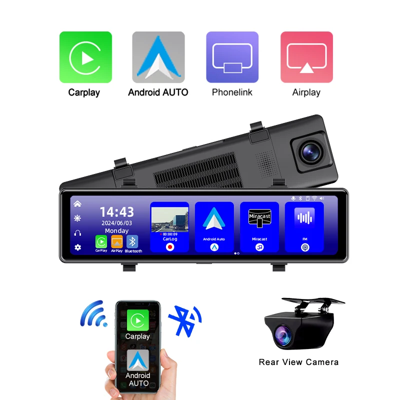 

dash cam Android 24H Touch 11.26 Inch 5G Wifi GPS BT FM AUX 4K car dvr Video recorder FM Black Box Wireless Carplay golf 5 DVR