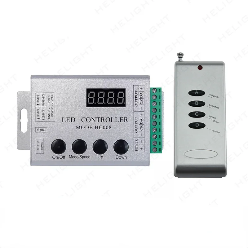 

HC008 4Keys DC 5V 12V 24V Programmable RGB Led Pixel Controller 133 Effect Modes Dimmer for WS2812 WS2811 2801 LED Strip Light