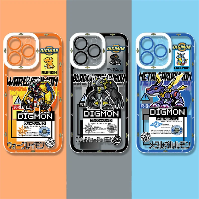 Digimon Adventure Clear Phone Case for iPhone 15 14 13 12 11 Pro Max Mini XR XS X 8 7 6 6S Plus SE 2020 Soft Silicone Cover