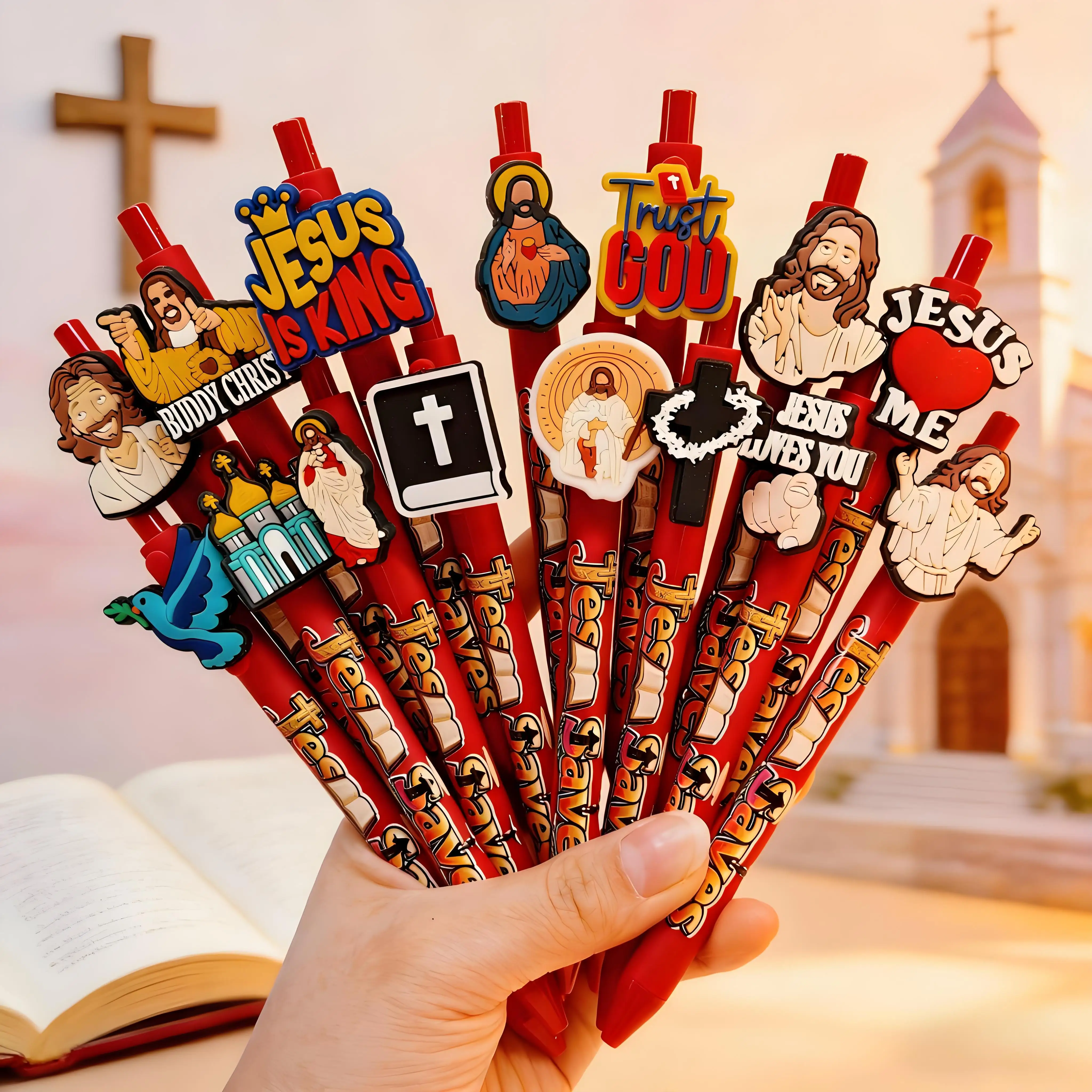 

10/15/20 PCS Religious Beliefs Ballpoint Pen Religious Culture Theme Scripture Copying Pen Jesus Redemption Gift Stationery