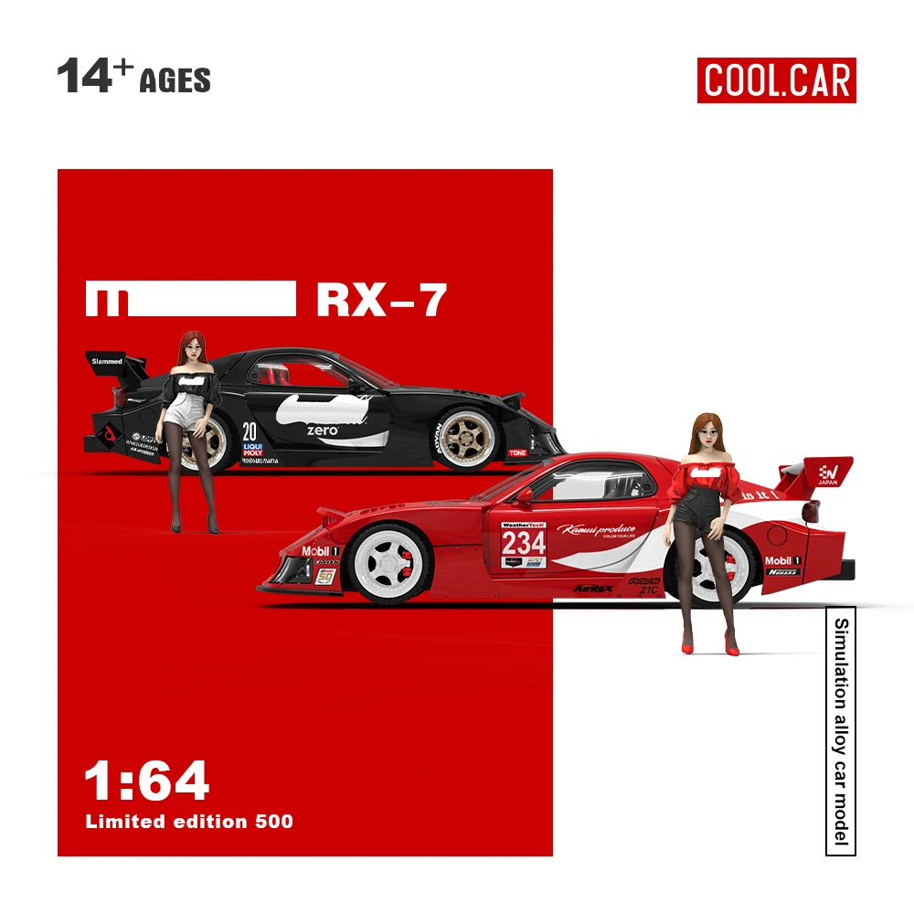 

*Pre-order*Cool Car 1:64 Black/Red Painting Simulation Alloy Car Model, Action & Toy Figur for Collection&Display&Gift