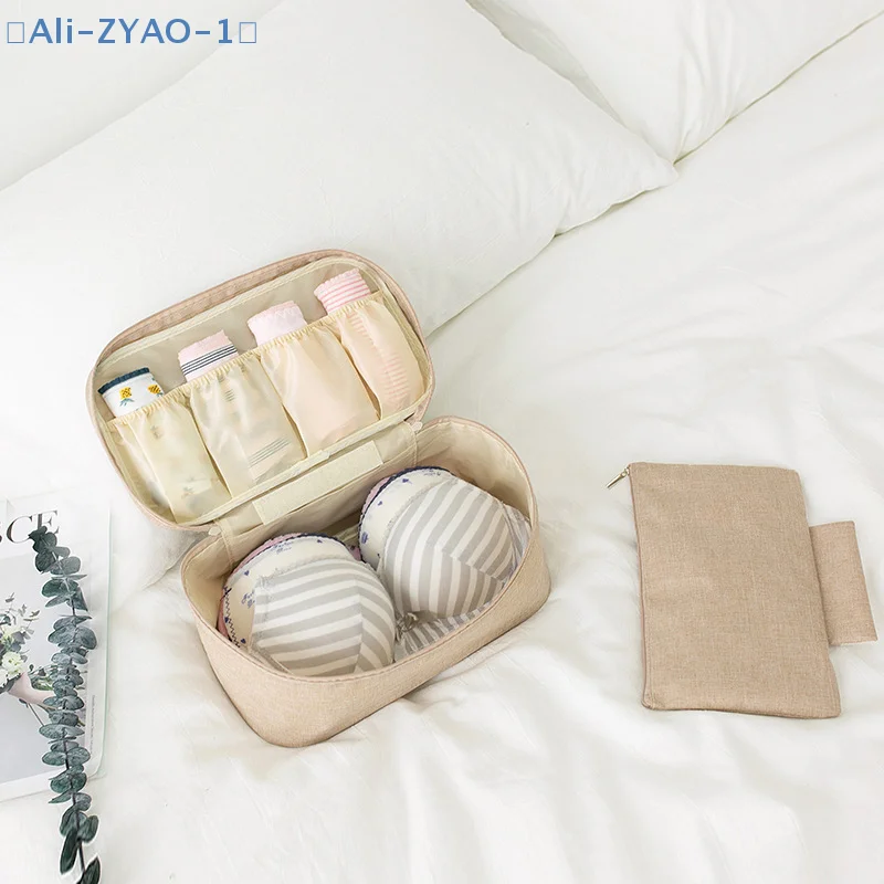 【ZYAO-1】Travel Bra Underwaer Organizer, Compact Lingerie Box, Modern Cosmetics And Shower Products Fornight Toiletry Bag For Gym