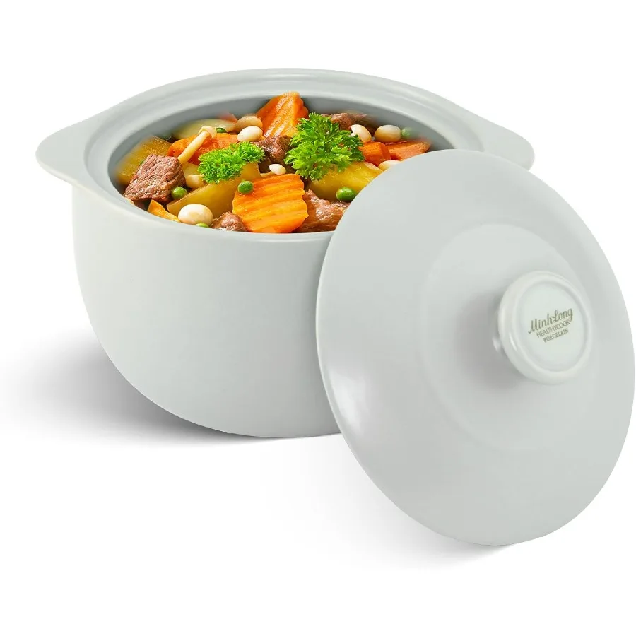 

3.17 qt Porcelain Clay Pot for Cooking, Casserole Dish with Lid, Clay Pots for Cooking, Dutch Ovens for Stew, Soup, Steam, Oven