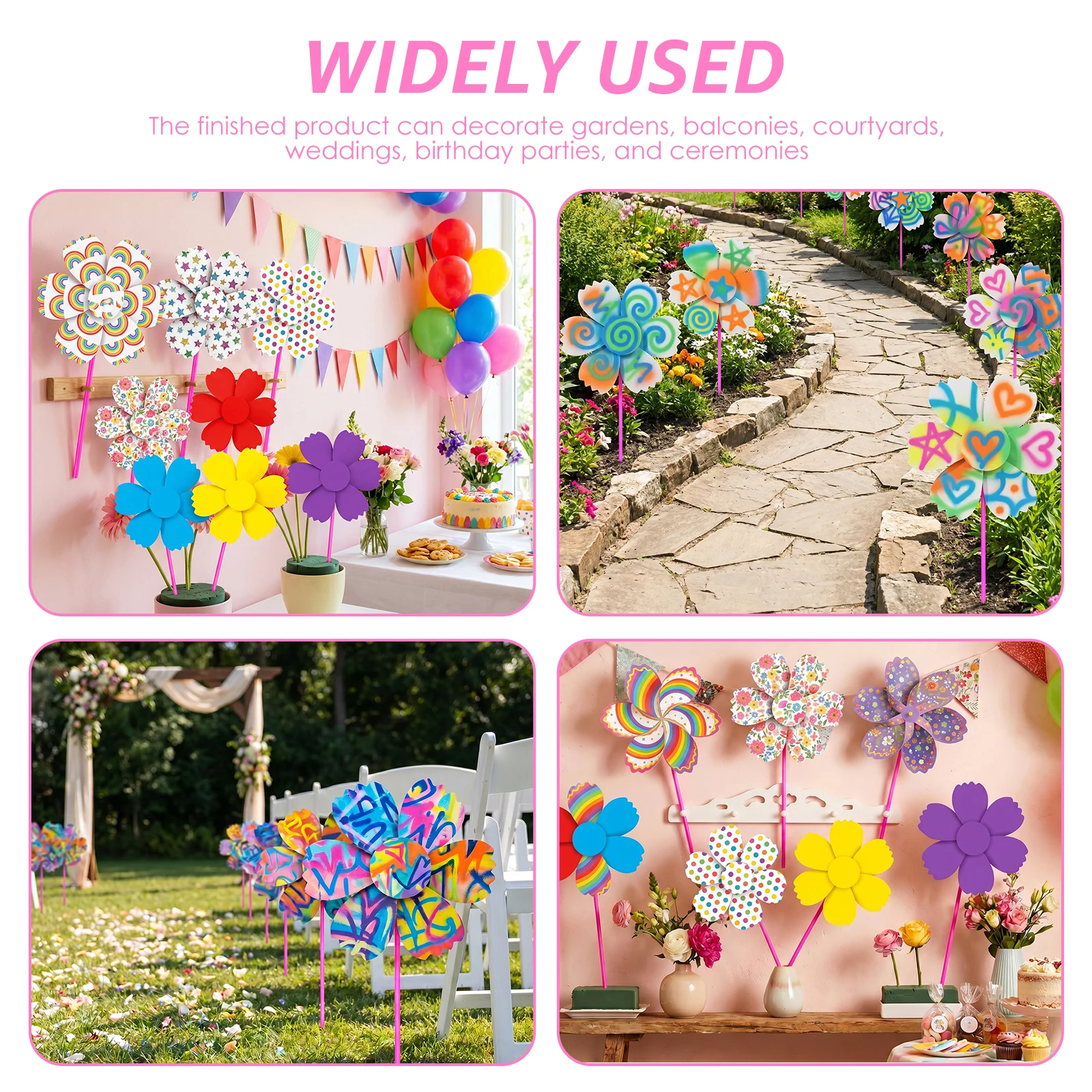 20Pcs Blank DIY Pinwheel Craft Kit for Painting