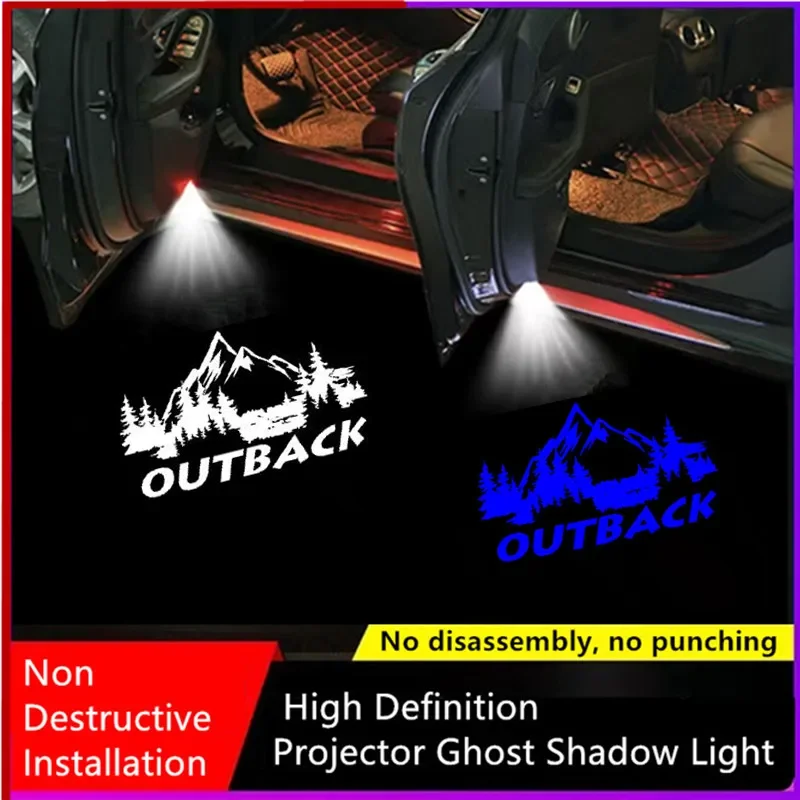 

2PCS For Outback BR BS 2012-2018 2019 2020 2021 2022 LED Car Logo Projector Lamps Door Shadow Light Decoration Car Accessoires