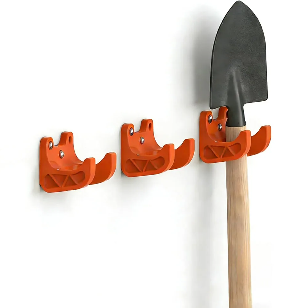 3-Pack Garden Tool Organizer Wall Hooks - Garage Organization & Broom Holder Wall Mount for Storage Tool for Rakes, Shovels